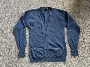 VTG 80’s Clubfellow Sweater LAMBSWOOL Cardigan XLT Button Grandpa Academic H26
